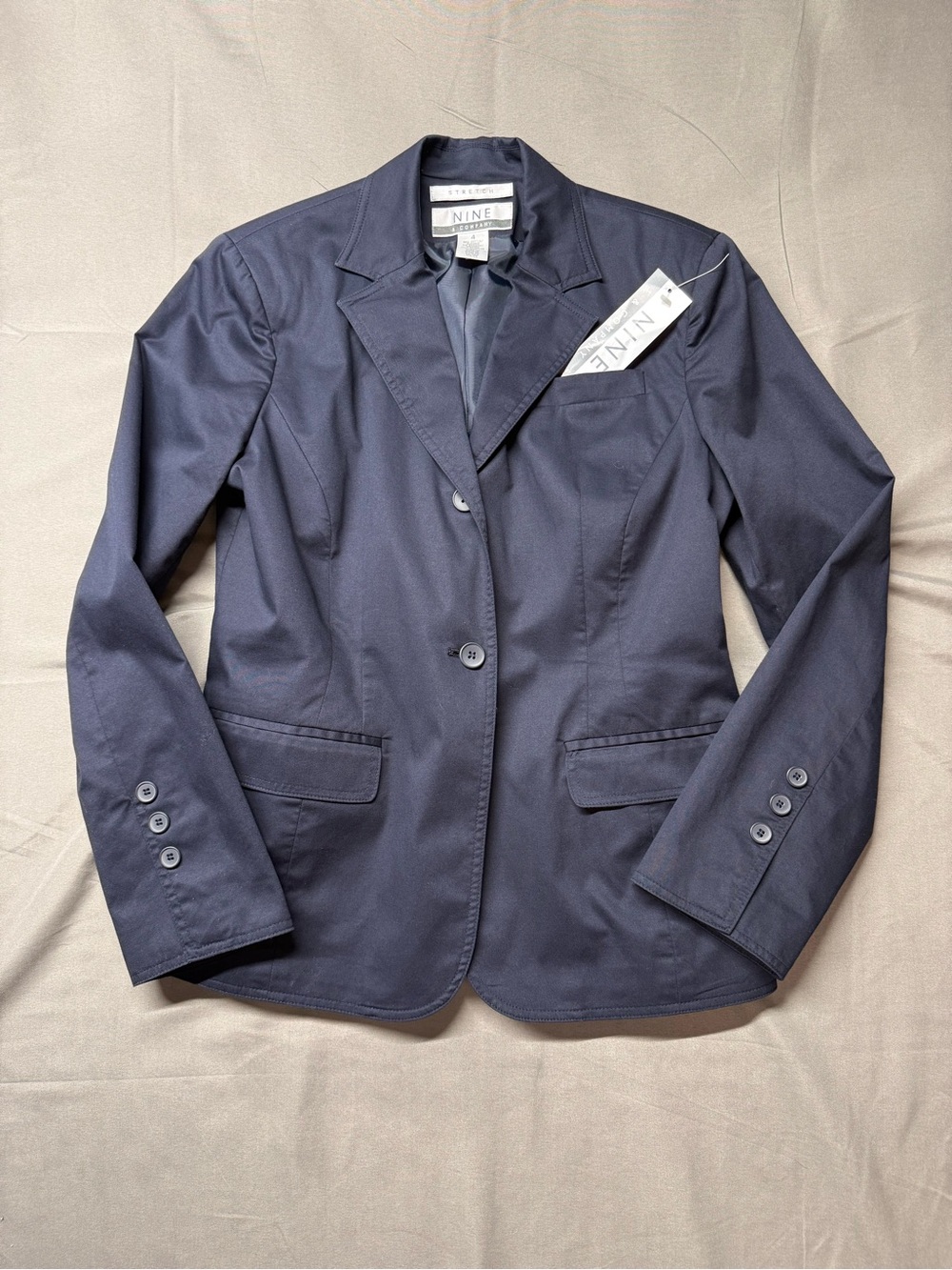 Nine West Navy Single-Breasted Blazer